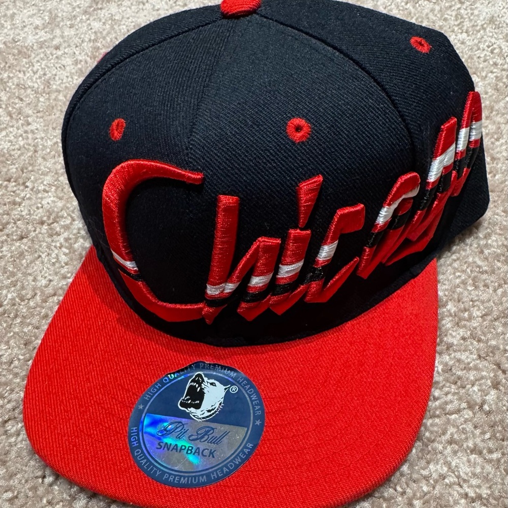 Black and Red Snapback Hat
